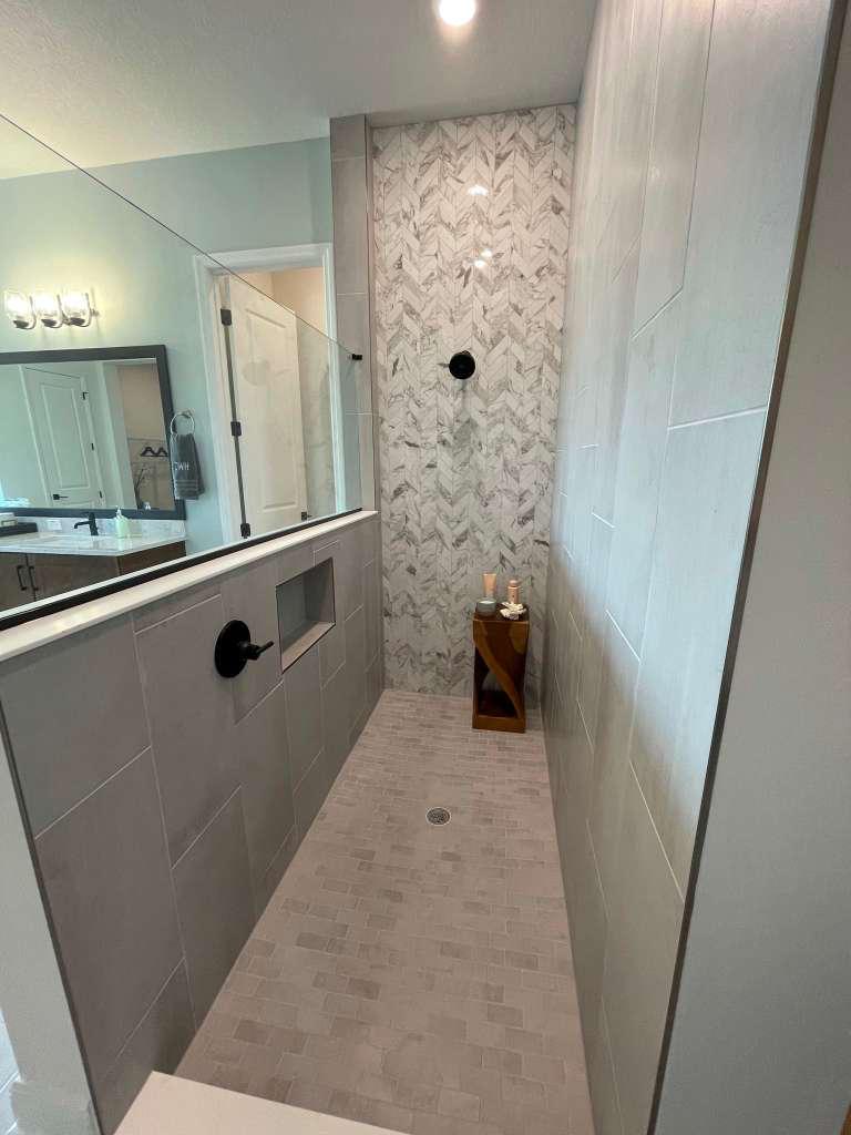 Calacatta Wet Room — Impretto Home bathroom remodeling project